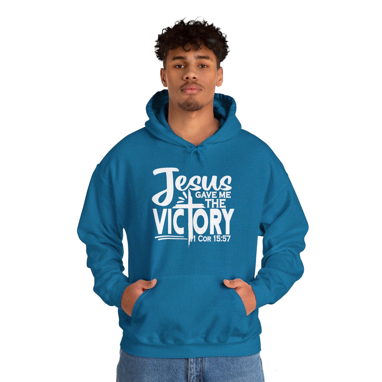 Jesus Gave Me The Victory Unisex Christian Hooded Pullover Sweatshirt