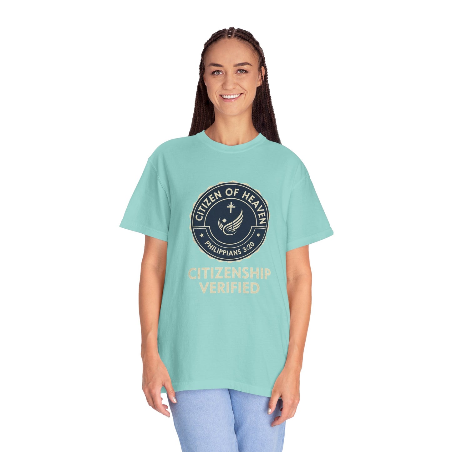 Citizen of Heaven T-shirt, Unisex Garment - Dyed Tee, Spiritual Gift, Christian Apparel, Faith - Based Fashion, Inspirational Top - ClaimedbyGodDesigns