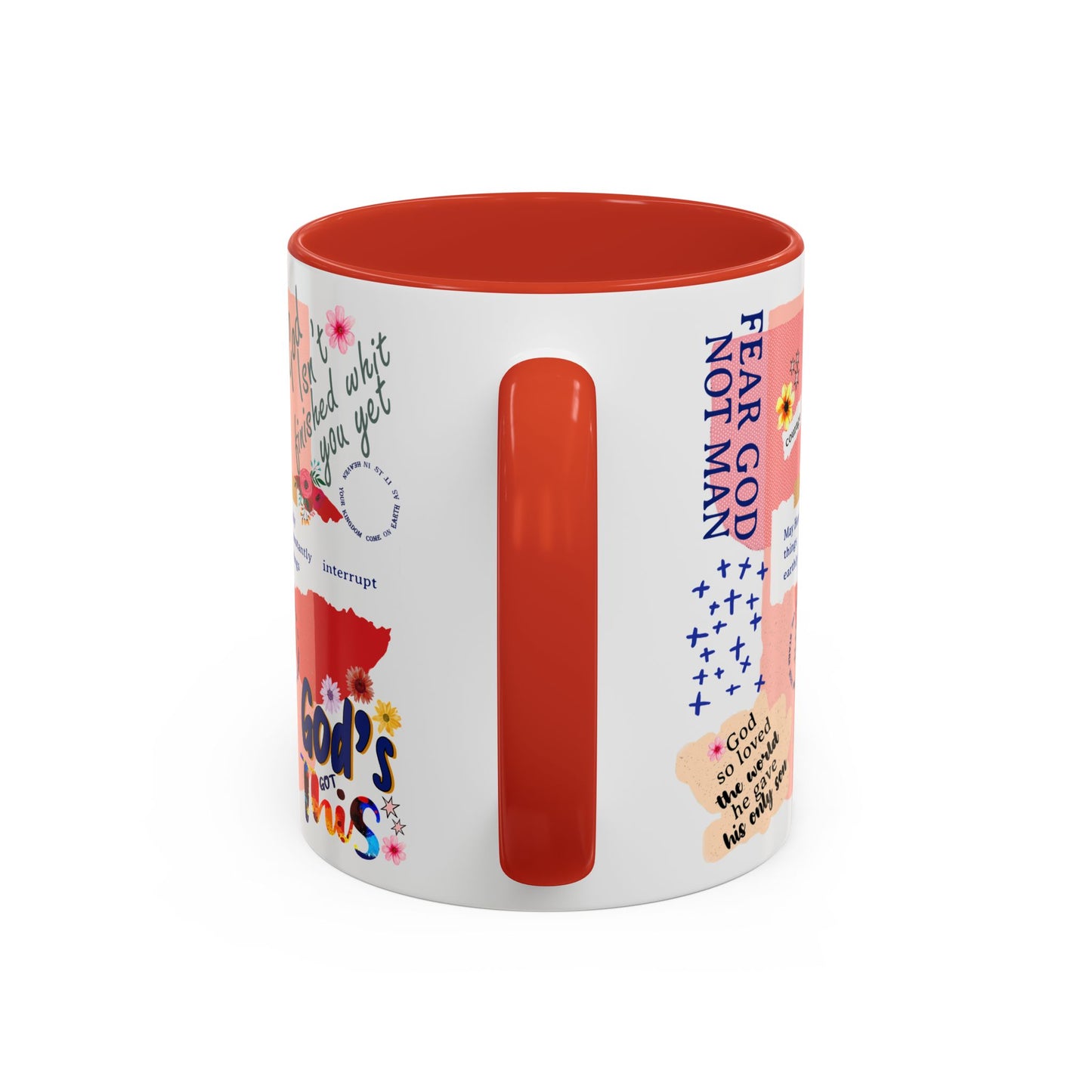 Inspirational Accent Coffee Mug - 11 & 15oz - Fear Him Not Man - Perfect Gift for Friends and Family