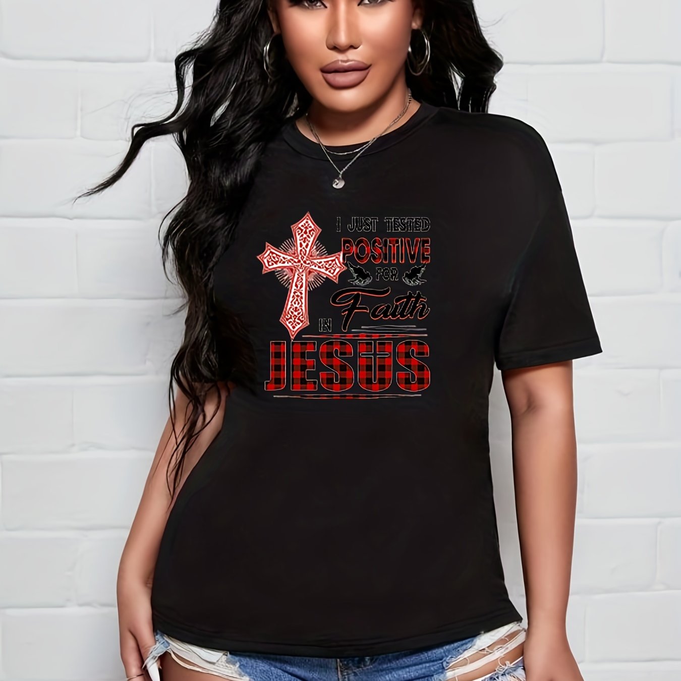 I Just Tested Positive For Faith In Jesus Women's Christian T-shirt claimedbygoddesigns