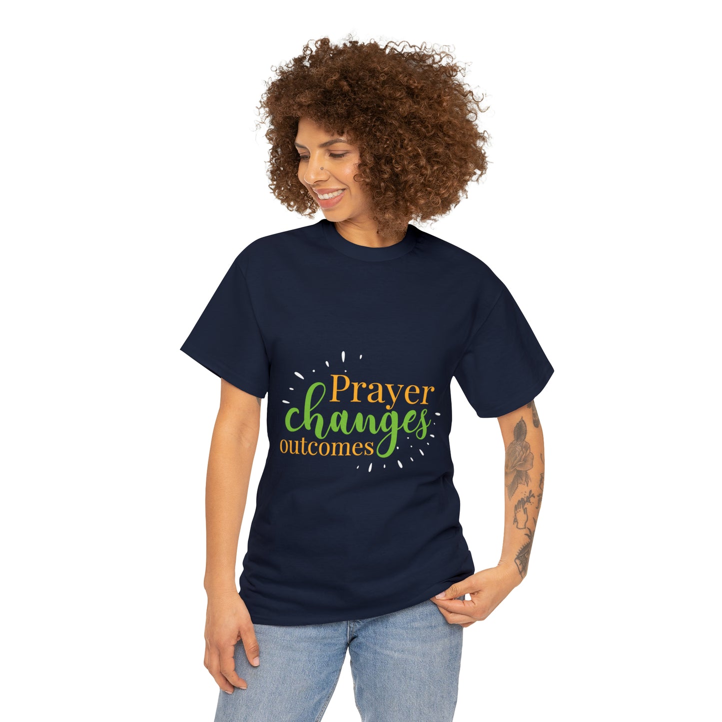 Prayer Changes Outcomes Unisex Heavy Cotton Tee