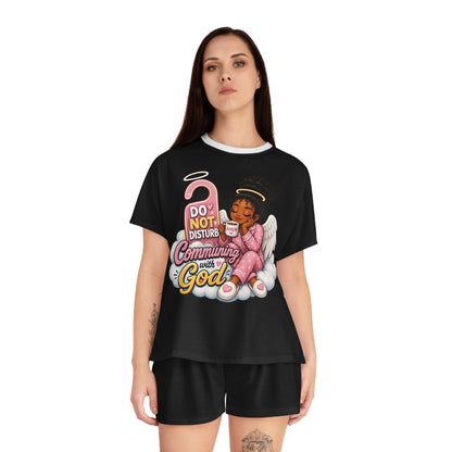 Do Not Disturb Communing with God Women's Short Pajama Set - ClaimedbyGodDesigns