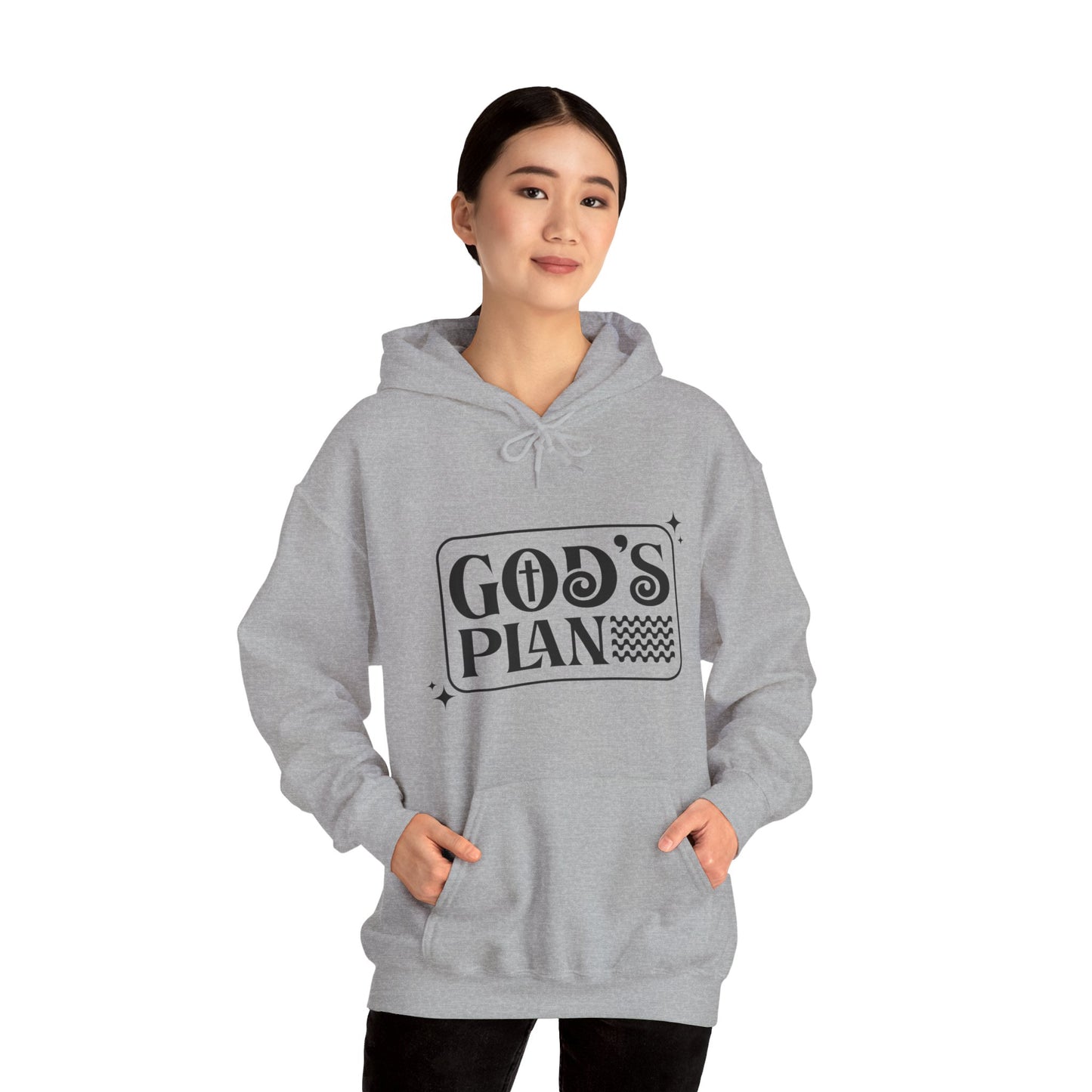 God's Plan Over MIne Unisex Christian Hooded Pullover Sweatshirt