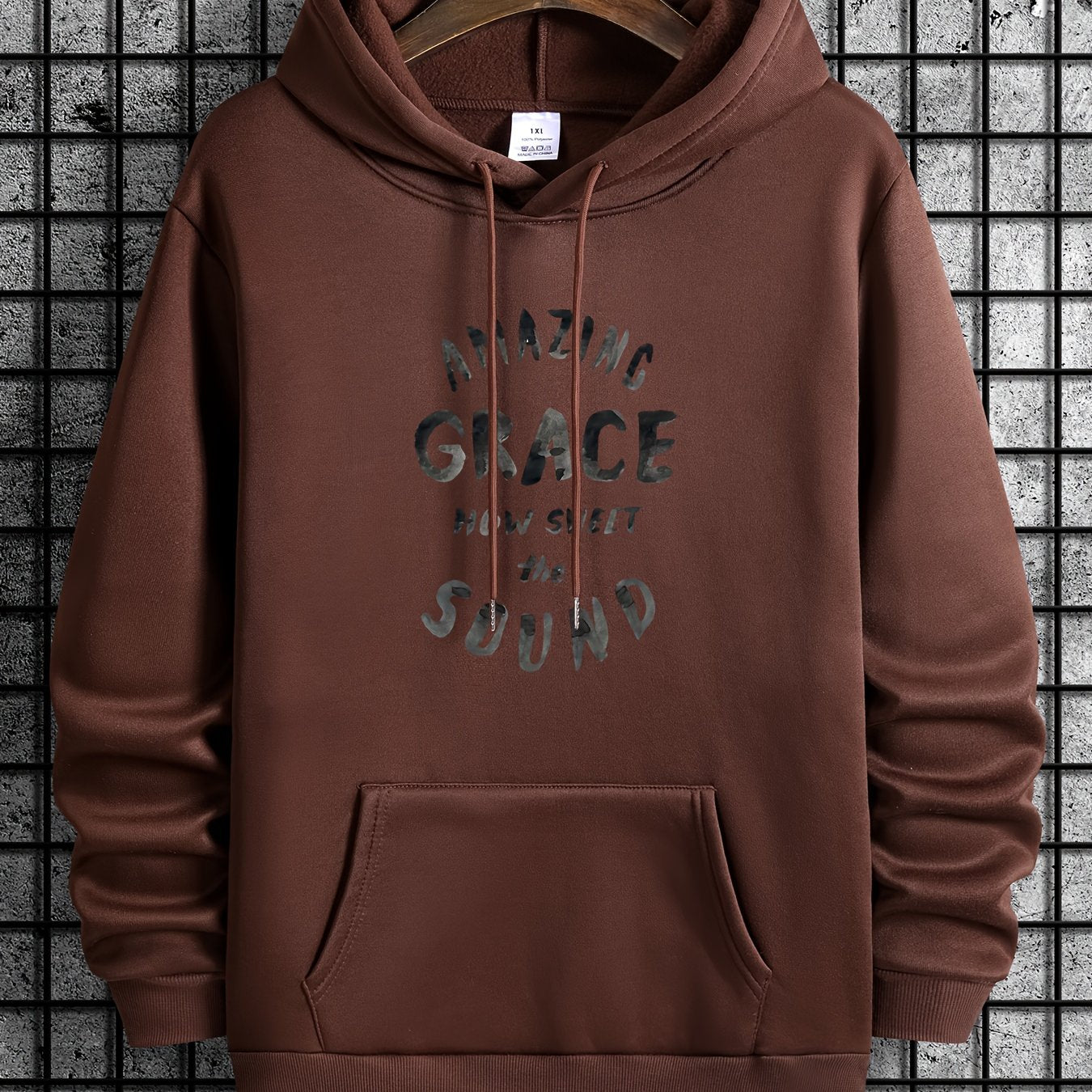 Amazing Grace How Sweet The Sound Plus Size Men's Christian Pullover Hooded Sweatshirt claimedbygoddesigns