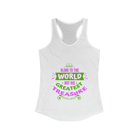 Blind To The World But His Greatest Treasure  slim fit tank-top