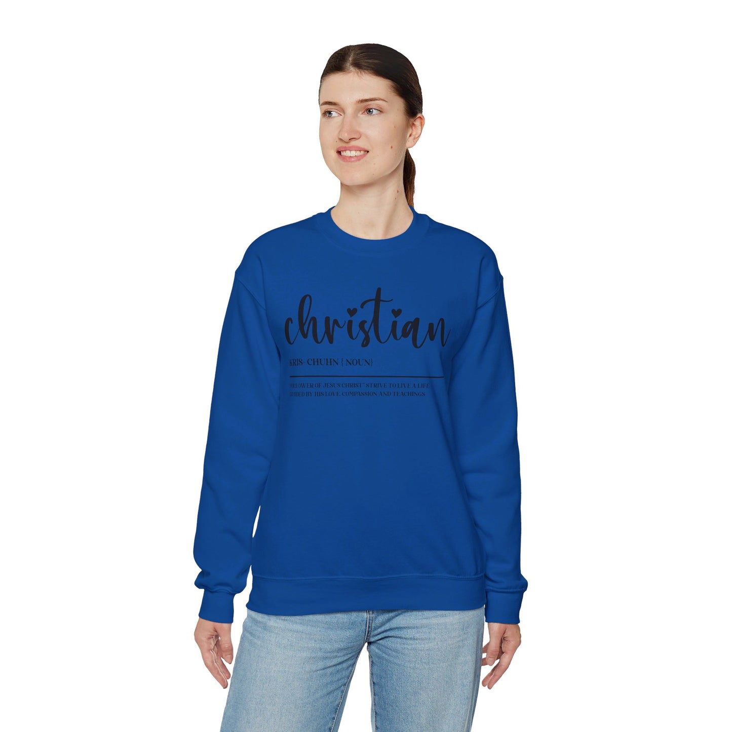 I Am A Christian Follower Of Christ  Unisex Heavy Blend™ Crewneck Christian Sweatshirt