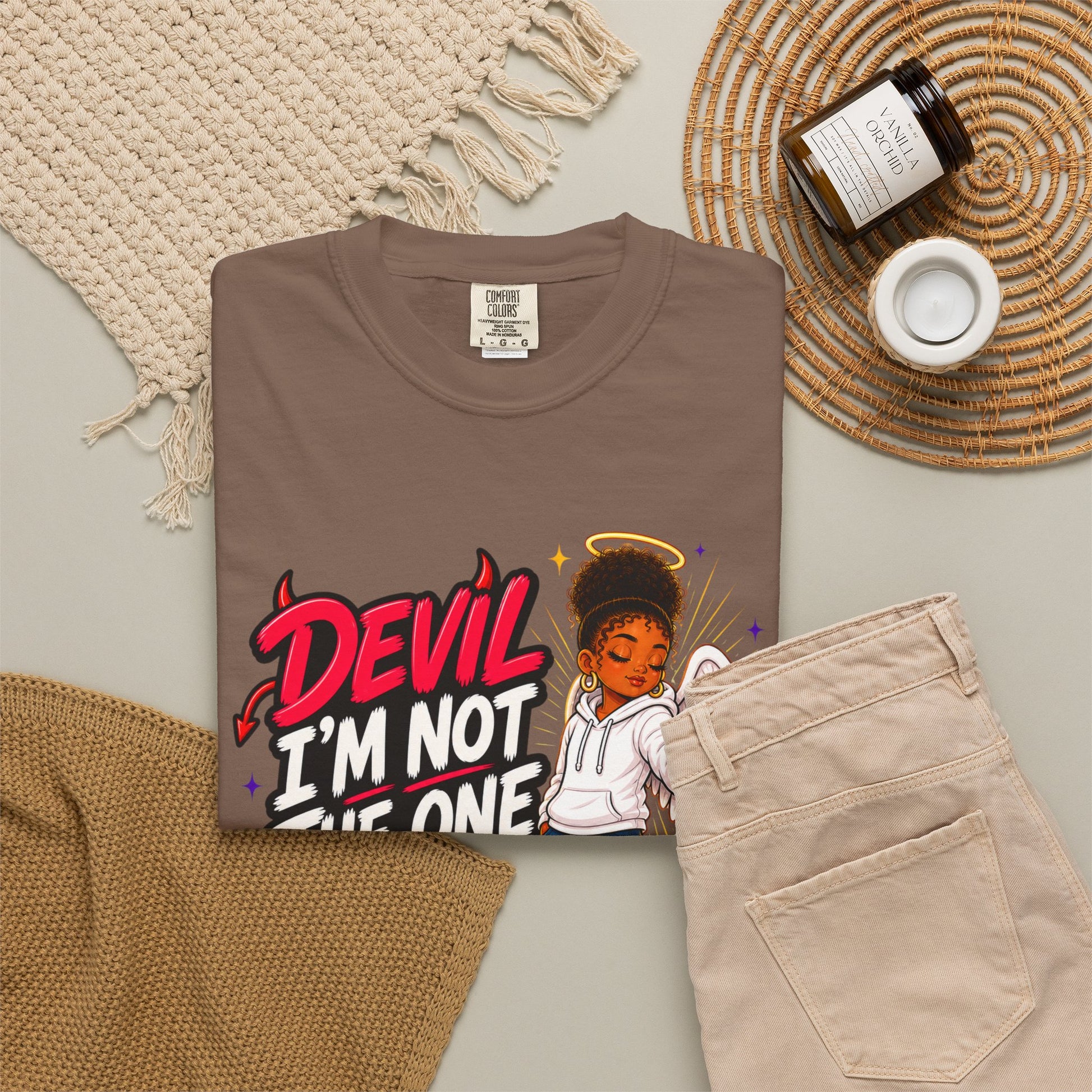 Devil I'm Not the One Today T-Shirt — Funny Angel vs Devil Graphic Tee - ClaimedbyGodDesigns