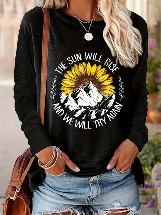 The Sun Will Rise And We Will Try Again Women's Christian Pullover Sweatshirt claimedbygoddesigns