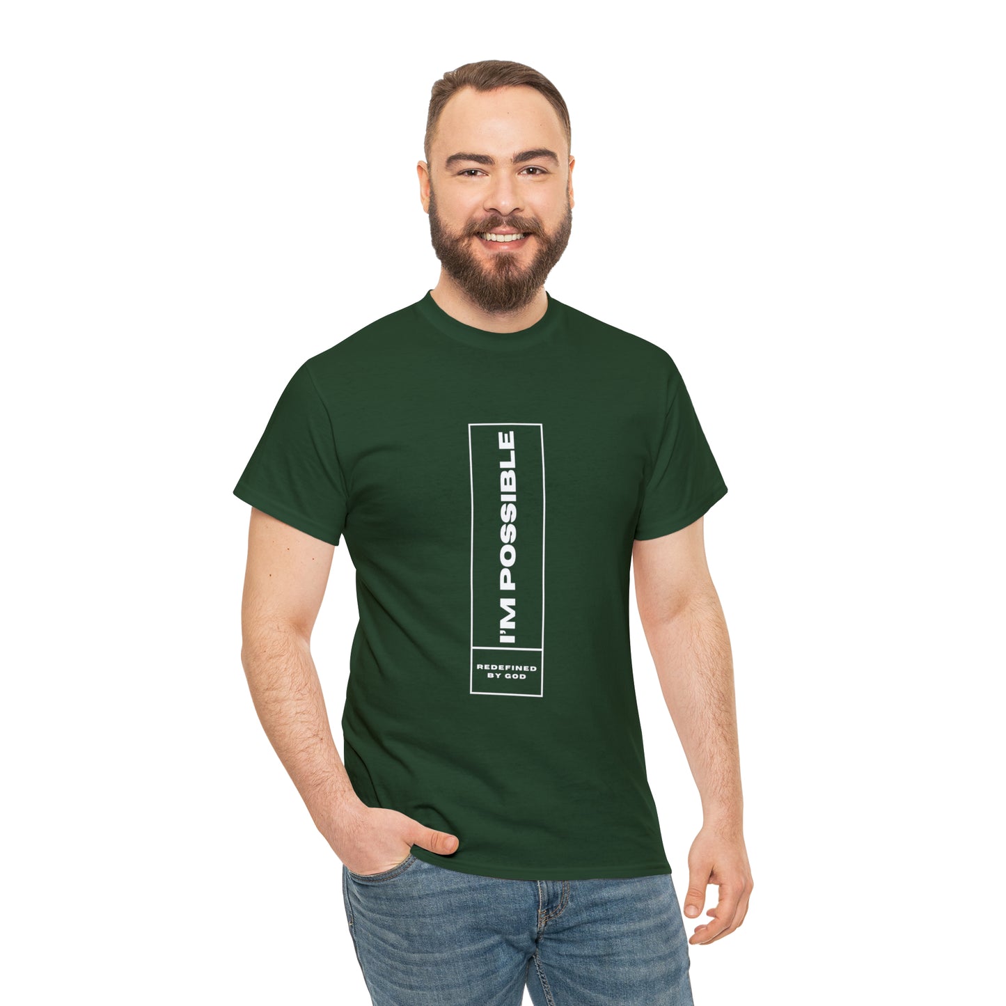 I'm Possible Redefined By God Unisex Heavy Cotton Tee Printify