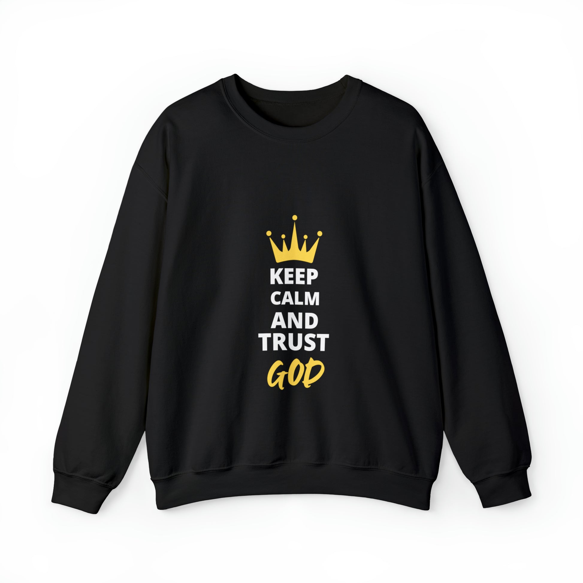 Keep Calm And Trust God Unisex Heavy Blend™ Crewneck Sweatshirt Printify