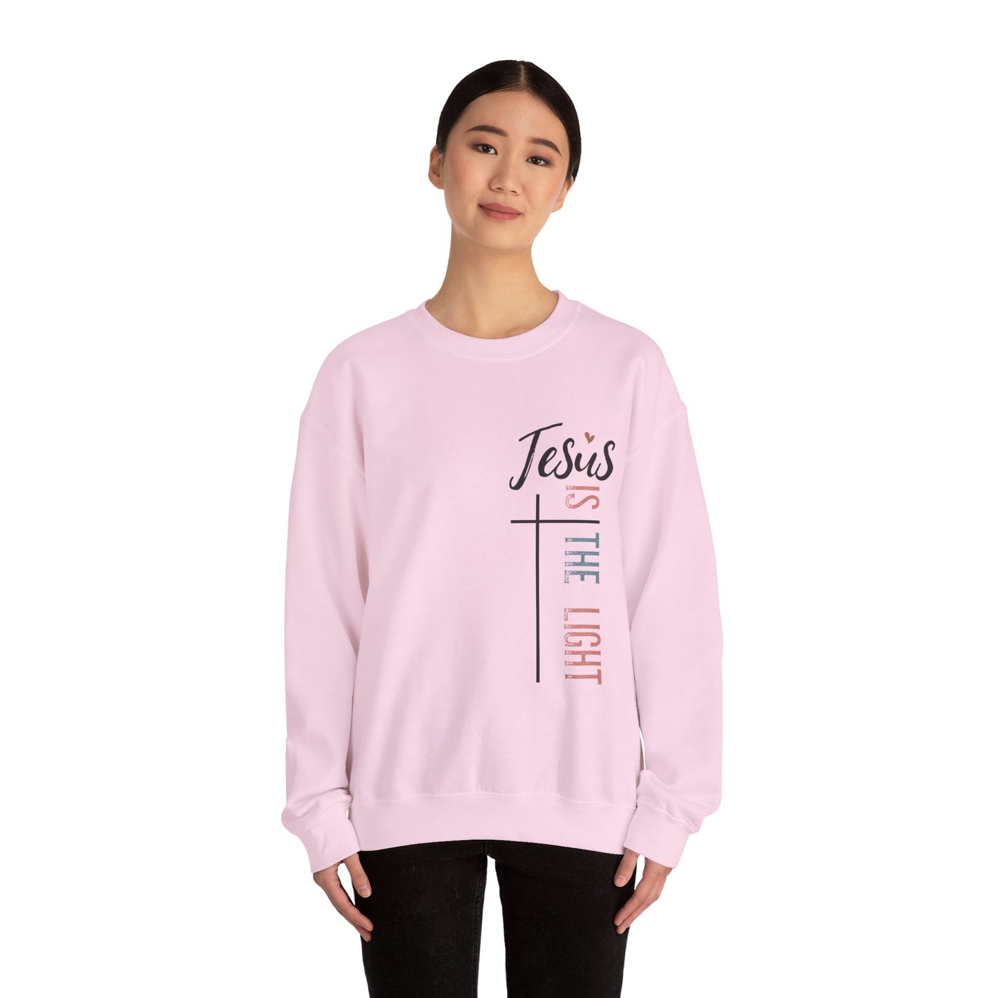 Jesus Is The Light Women's Heavy Blend™ Crewneck Christian Sweatshirt