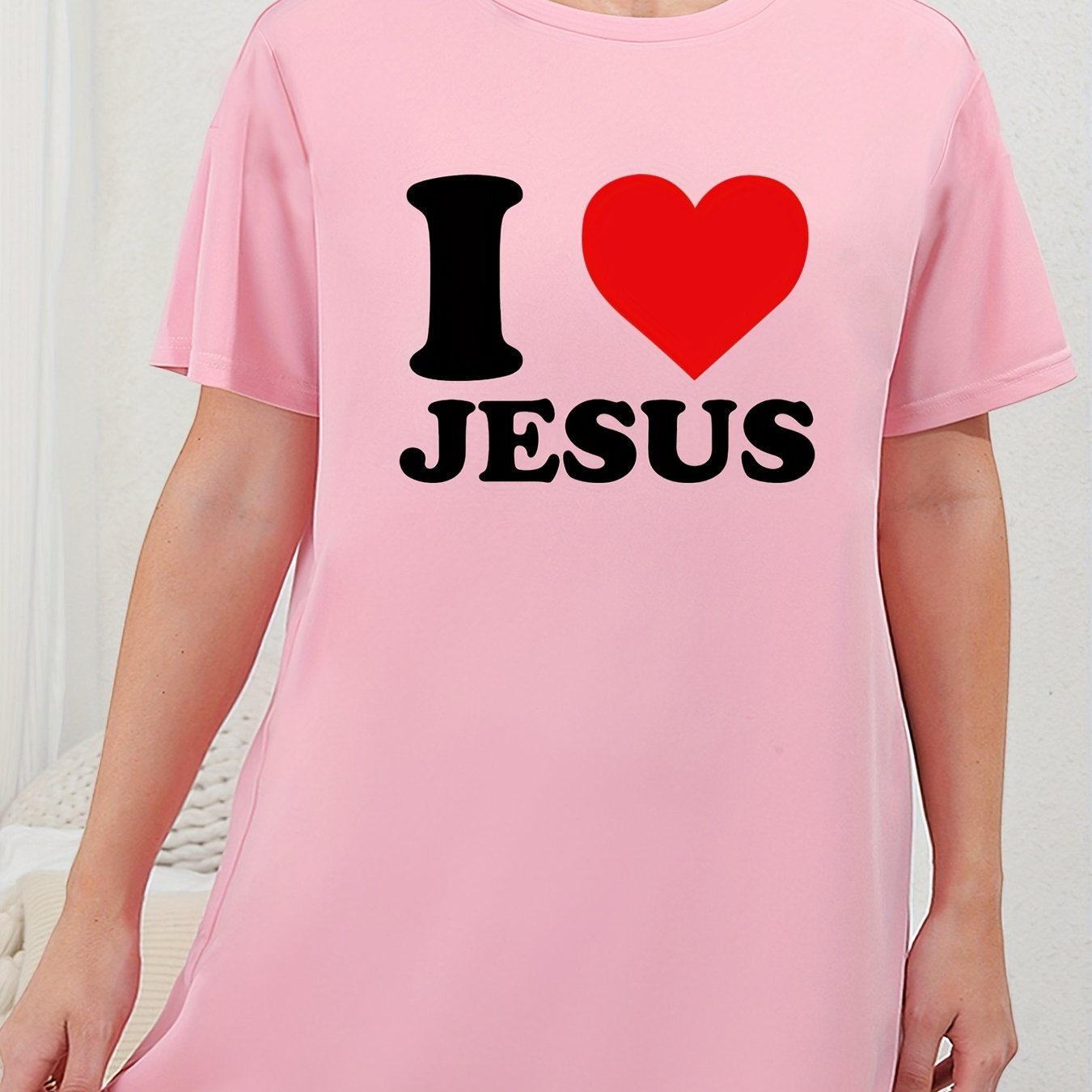 I Love Jesus Plus Size Women's Christian Pajamas claimedbygoddesigns