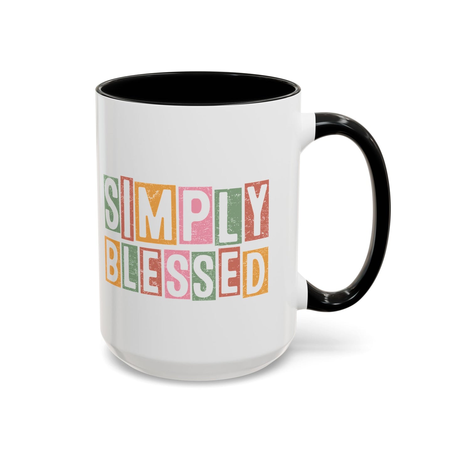 Christian Ceramic Mug- Simply Blessed Accent Coffee Mug (11, 15oz)