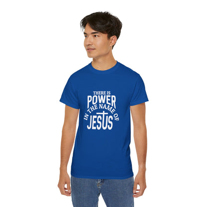 There Is Power In The Name Of Jesus Unisex Christian Ultra Cotton Tee Printify