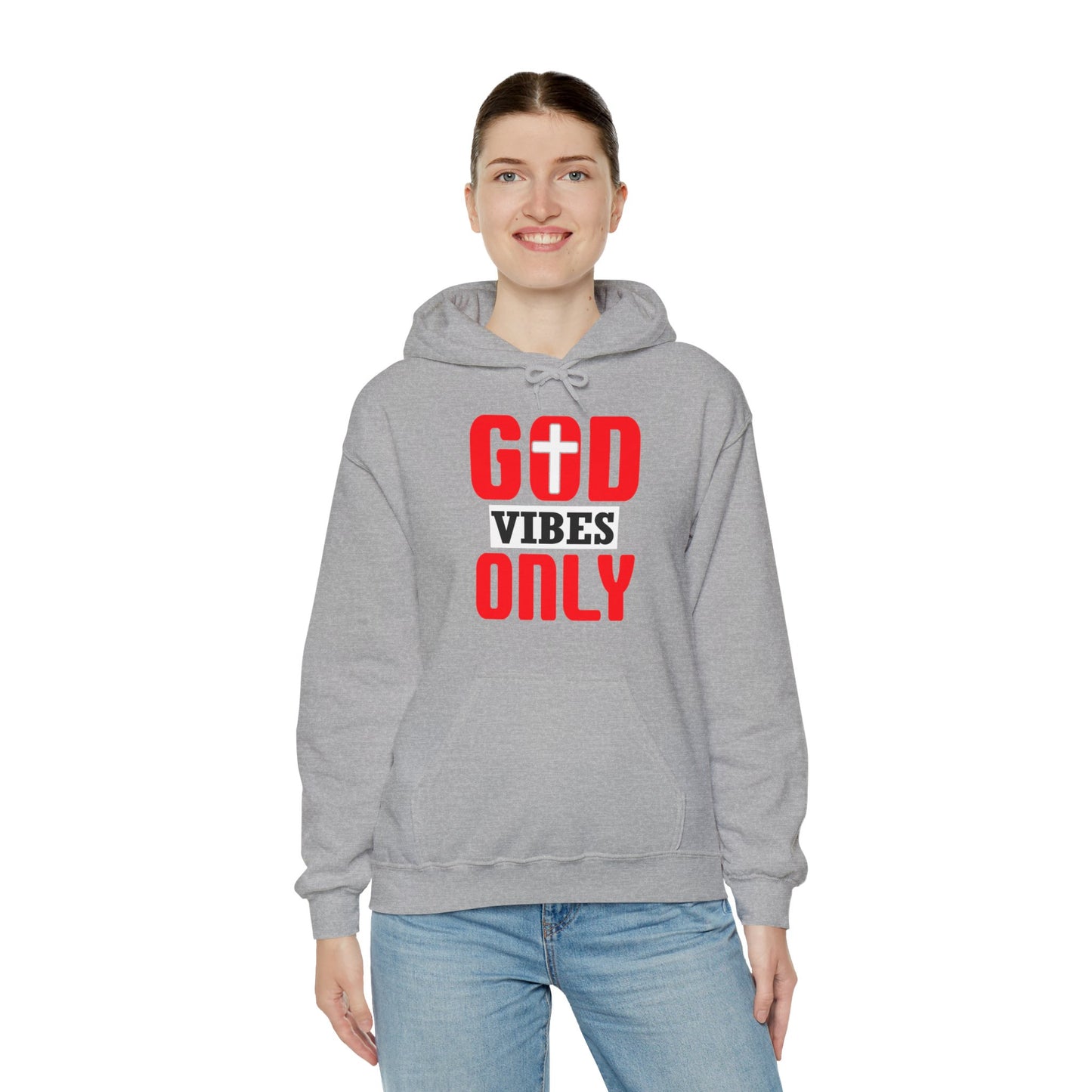 God Vibes Only Unisex Christian Hooded Pullover Sweatshirt