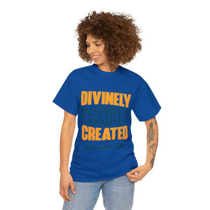 Divinely Inspired Purposefully Created Unisex Heavy Cotton Tee