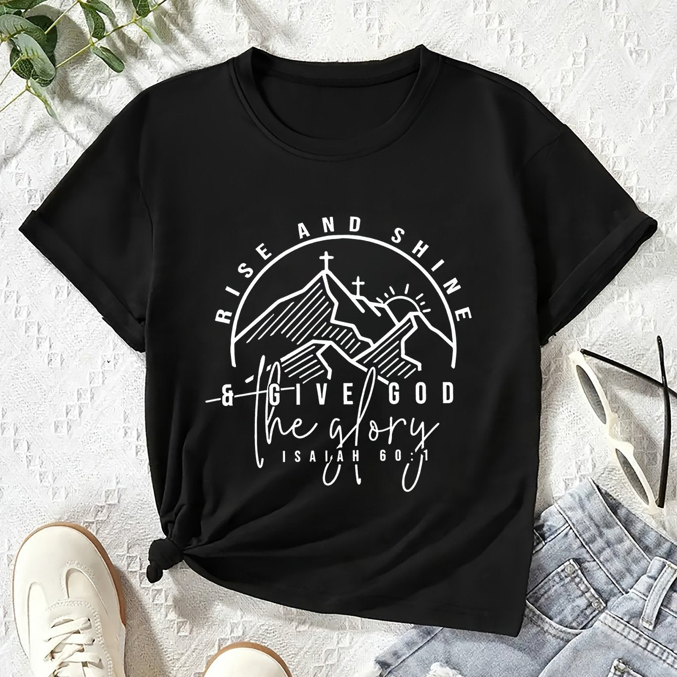 RISE AND SHINE Youth Christian T-shirt claimedbygoddesigns