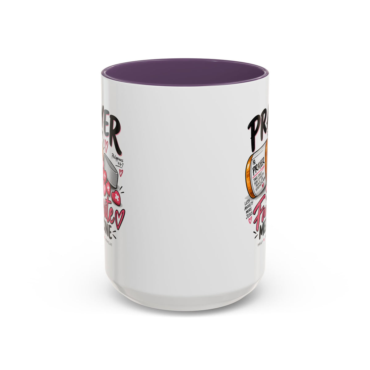 Prayer Is My Favorite Medicine Accent Coffee Mug – Inspirational Religious Gift