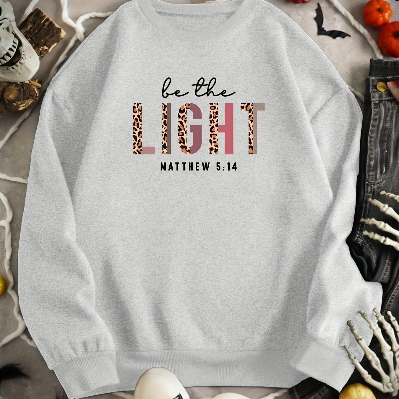 Matthew 5:14 Be The Light Women's Christian Pullover Sweatshirt claimedbygoddesigns