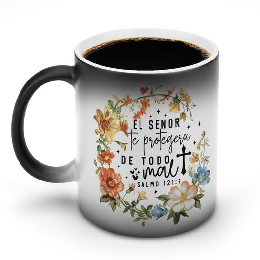 Salmo 121:7 El Senor Te Protegera De Todo Mal Spanish Christian Color Changing Mug (Dual-sided)