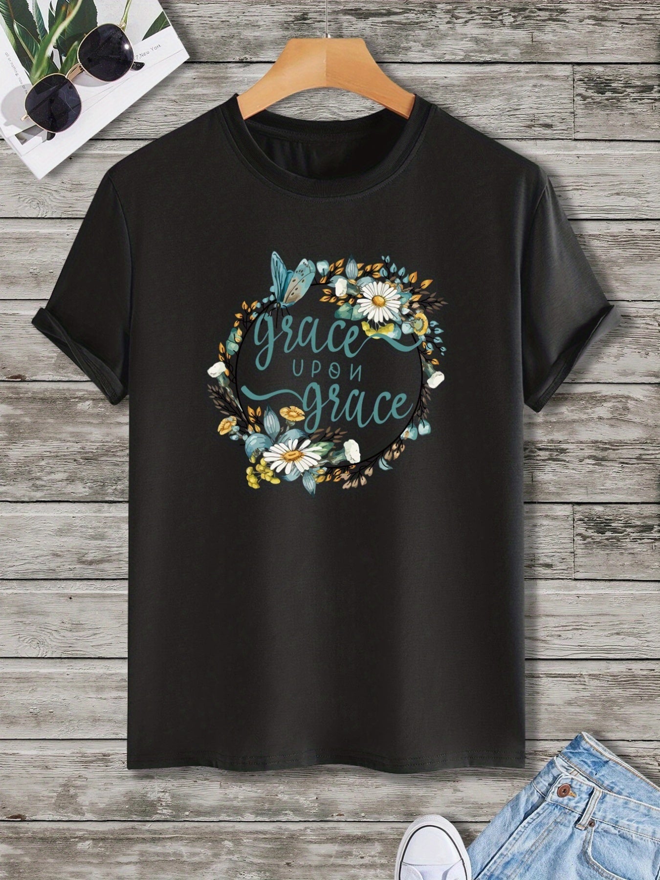 Grace Upon Grace Women's Christian T-shirt claimedbygoddesigns