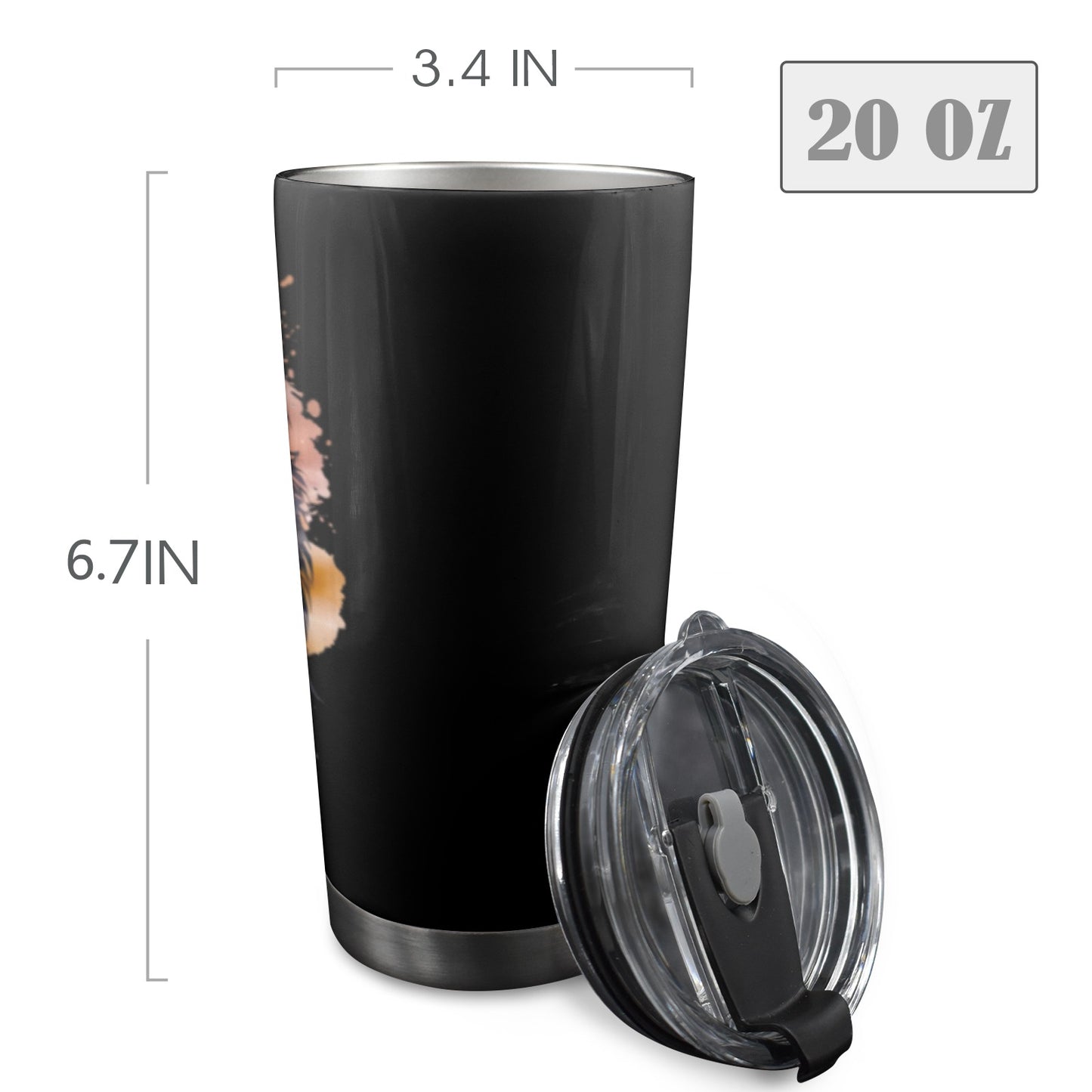 Fearless In Faith 20oz Mobile Christian Tumbler with Lid (Black Lock)