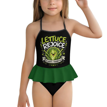 Lettuce Rejoice Kids One Piece Ruffle Strap Christian Swimsuit