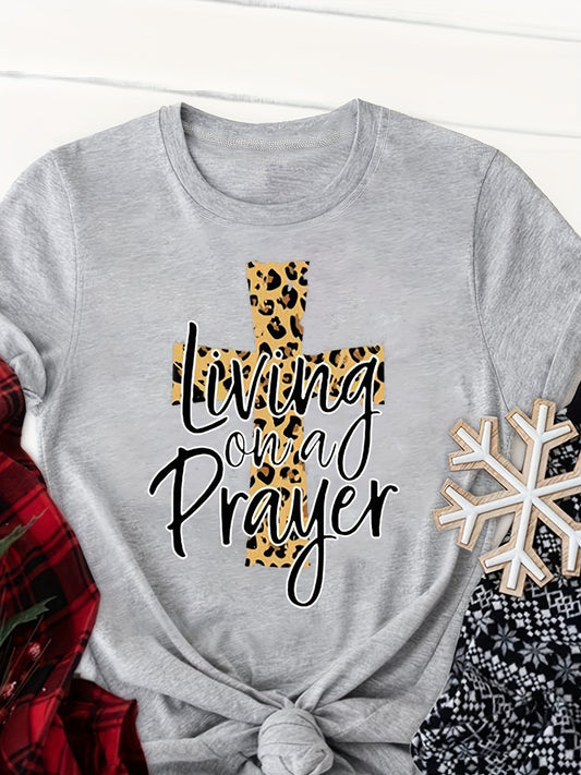 Living On A Pray Women's Christian T-shirt claimedbygoddesigns