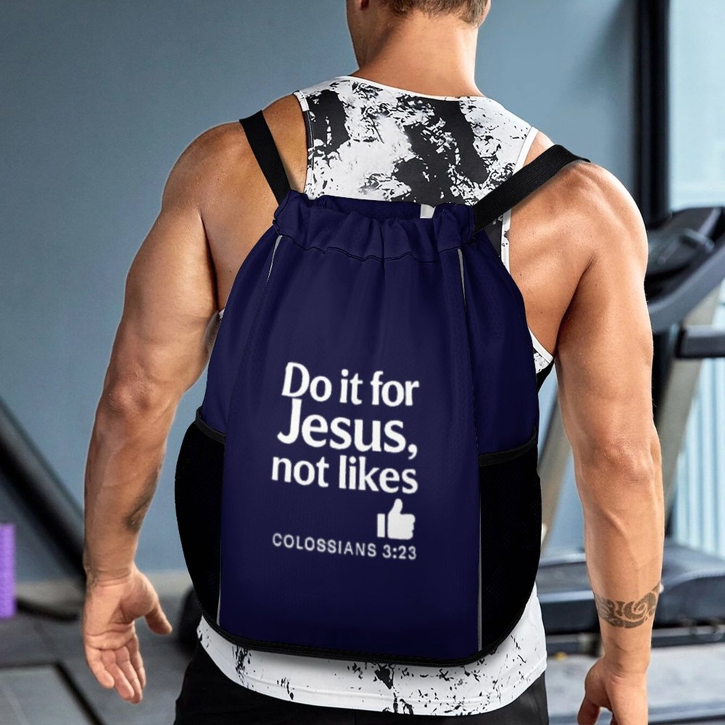 Do It For Him Waffle Cloth Sports Drawstring Bag - ClaimedbyGodDesigns