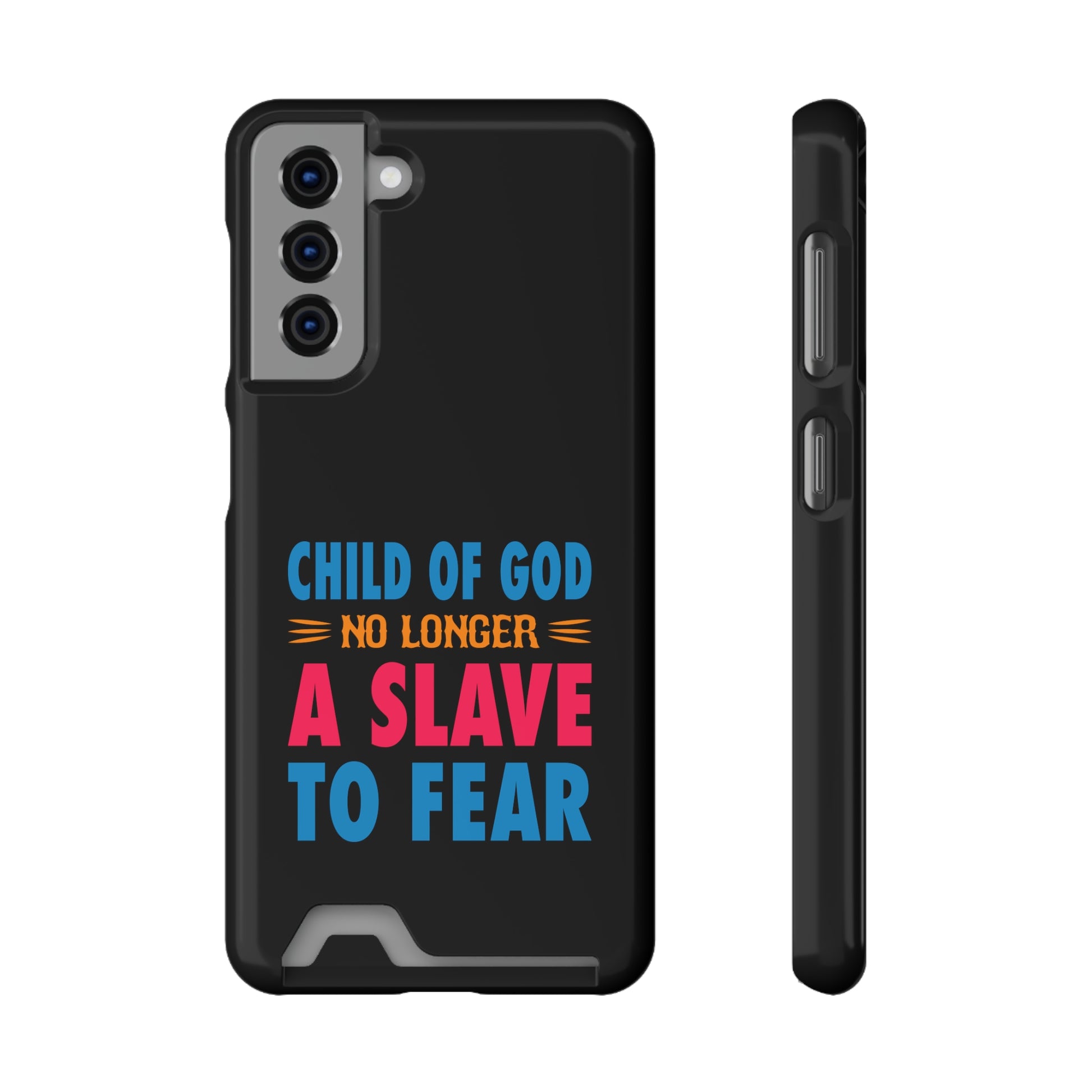 Child Of God No Longer A Slave To Fear Christian Phone Case With Card Holder Printify