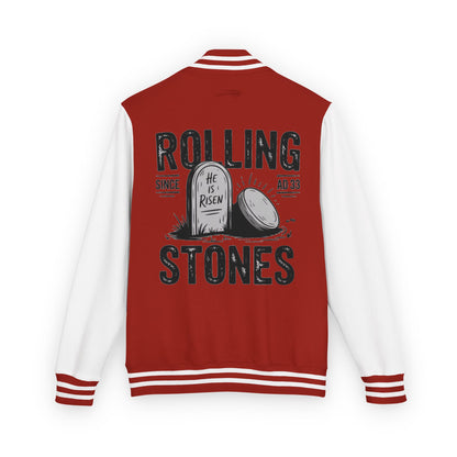 Unisex Vintage Rocker Letterman Jacket - Rolling Stones Design - ClaimedbyGodDesigns