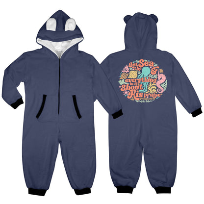 Shout His Praise One-Piece Zip up Hooded Pajamas for Little Kids (Toddler)