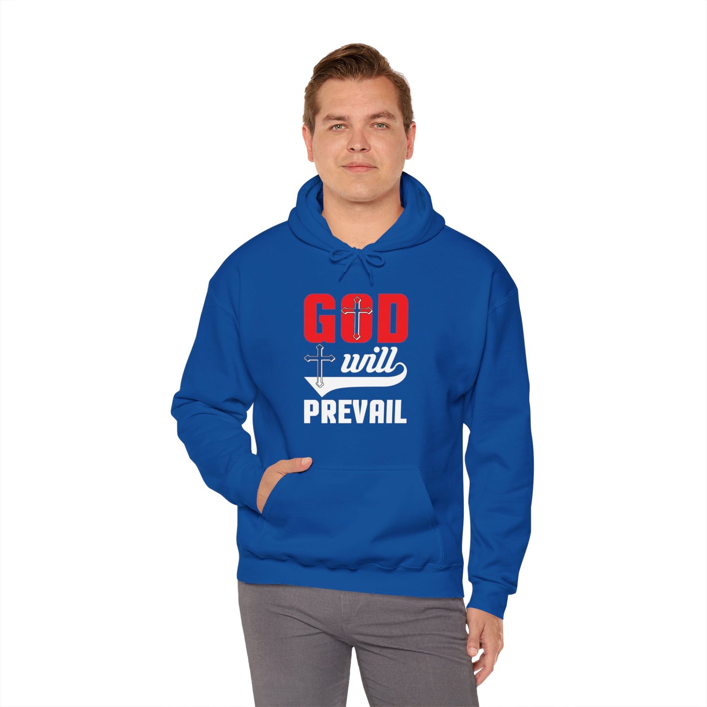 God Will Prevail Unisex Christian Hooded Pullover Sweatshirt