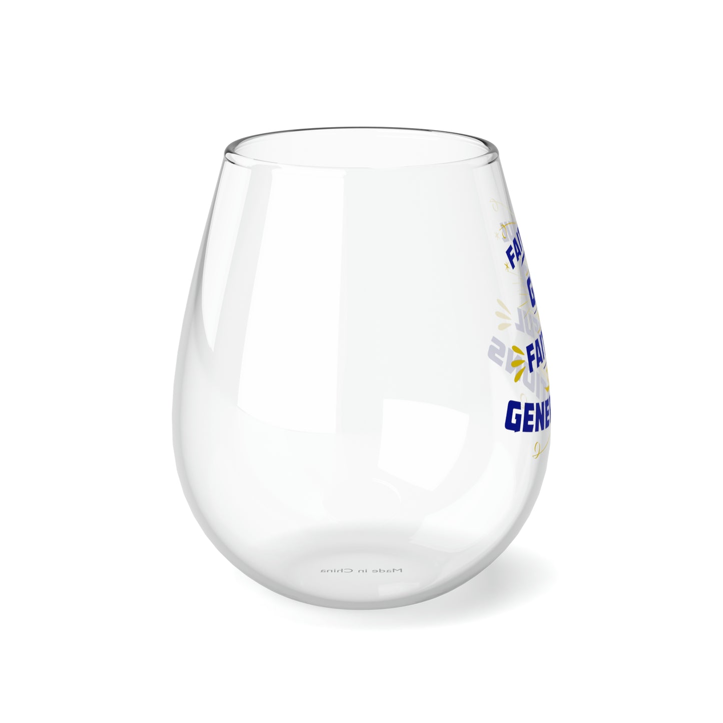 Faithful To A God Who Is Faithful Through Generations Stemless Wine Glass, 11.75oz