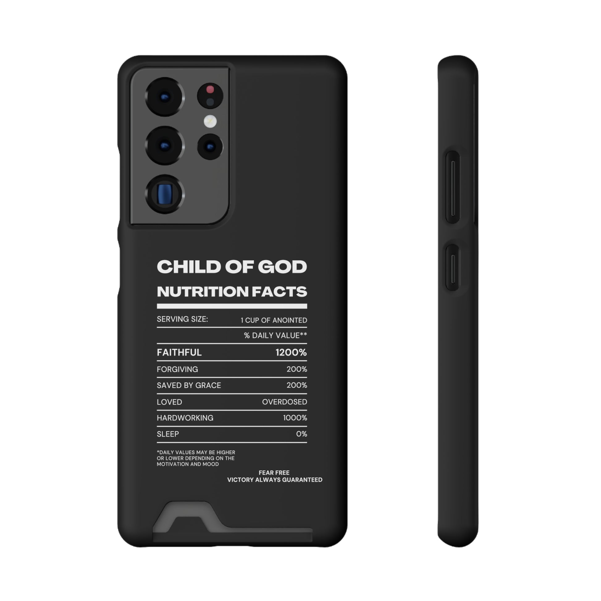 Child Of God Nutrition Facts Christian Phone Case With Card Holder Printify