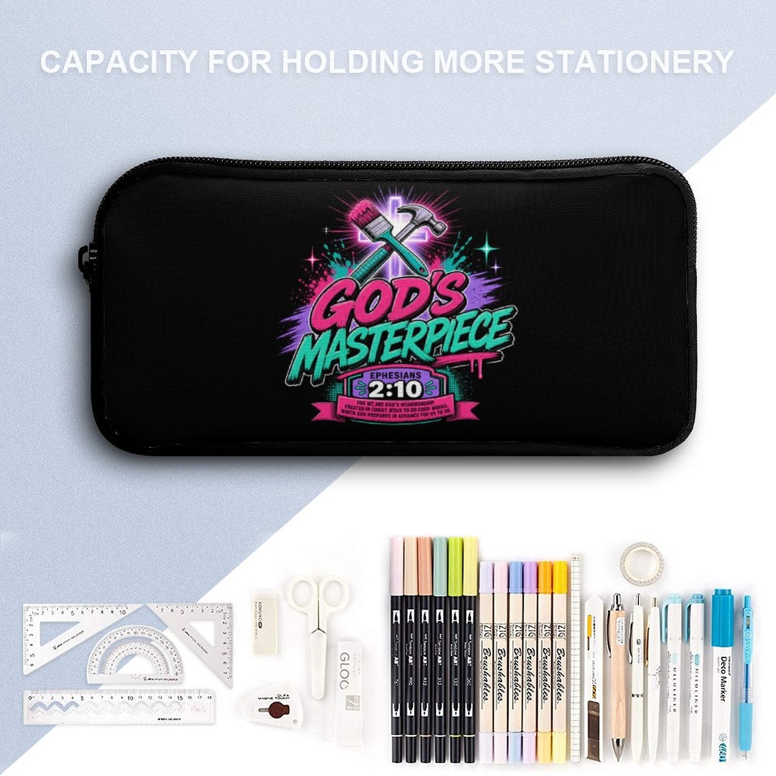 God's Masterpiece Christian 3 PCS Bag Set (Backpack, Lunch Bag and Pencil Case) - ClaimedbyGodDesigns