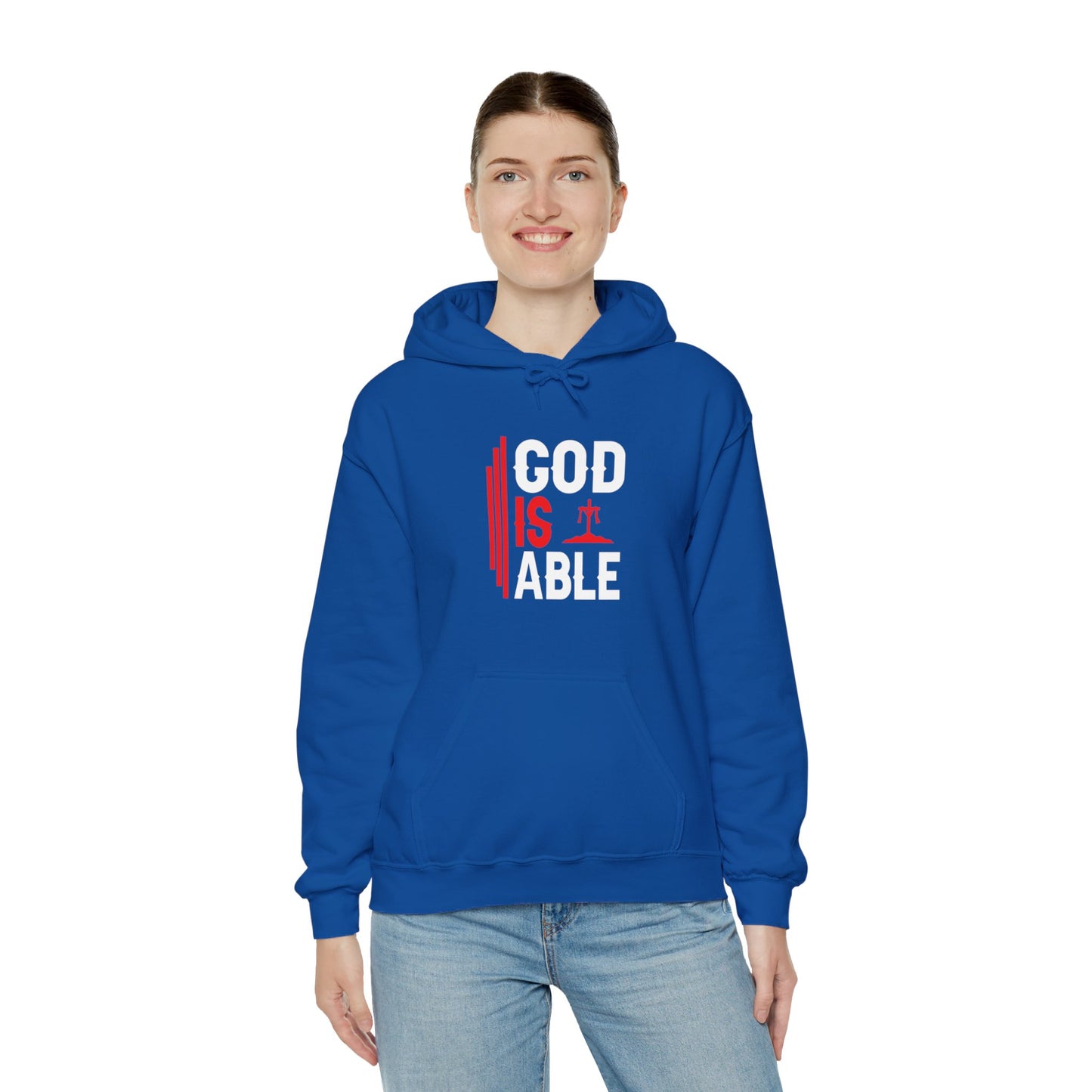 God Is Able Unisex Christian Hooded Pullover Sweatshirt