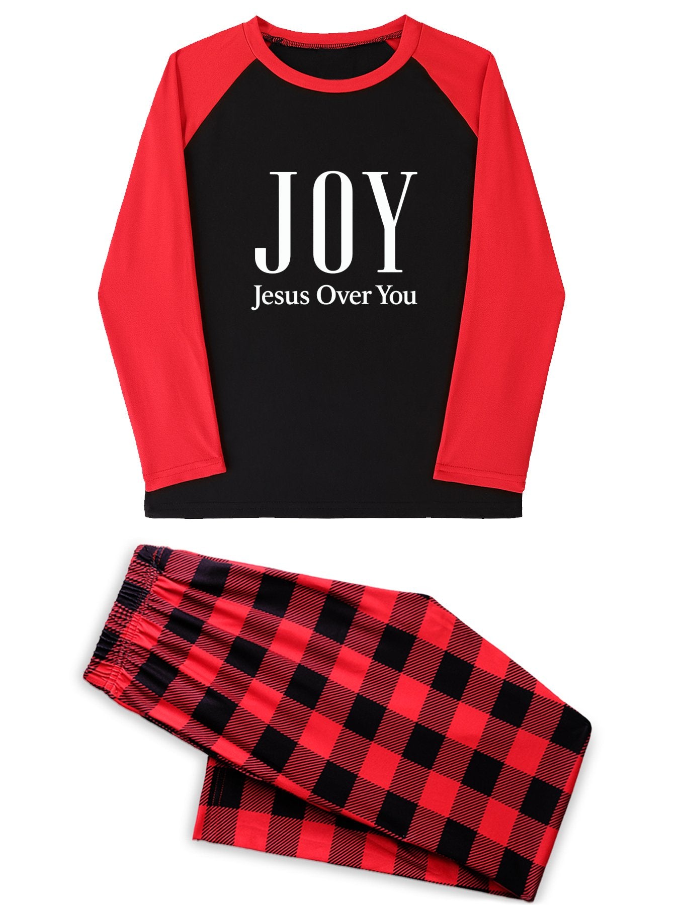 Joy Unisex Christian Plaid Pajamas - ClaimedbyGodDesigns