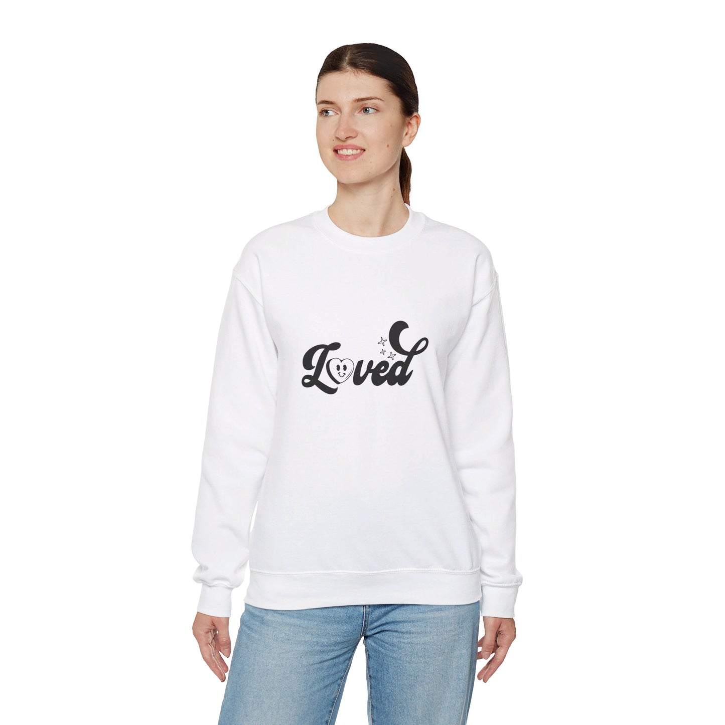 Romans 5:8 You Are Loved More Than You Will Ever Know Unisex Heavy Blend™ Crewneck Christian Sweatshirt