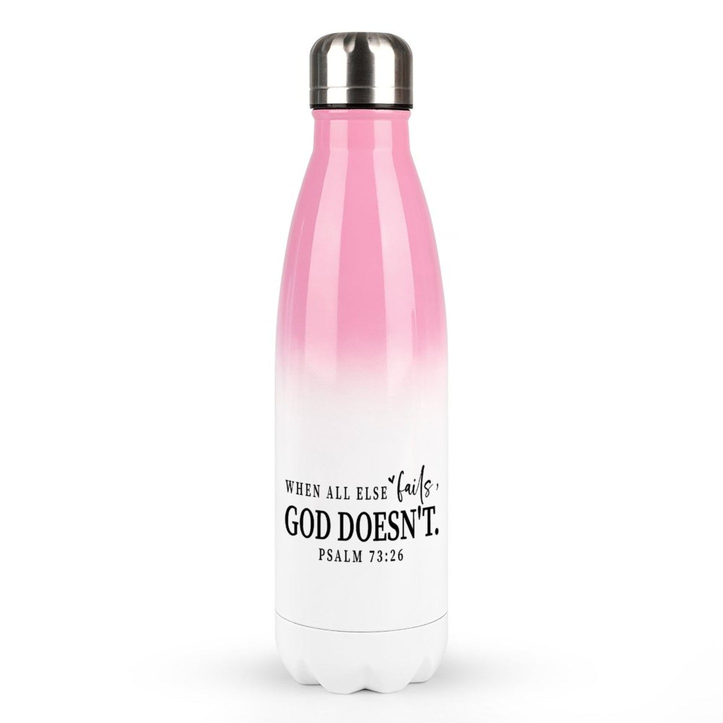 When All Else Fails He Doesn't Christian Gradient Insulated Water Bottle - Faith-Inspired Hydration