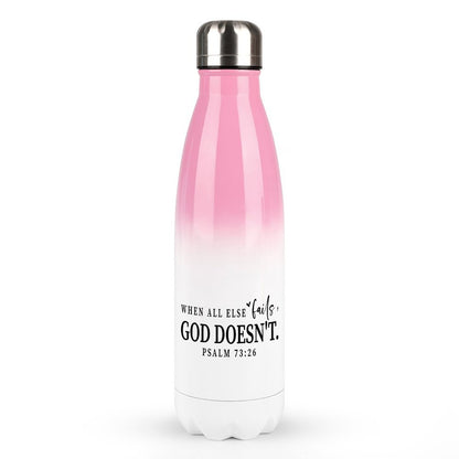 When All Else Fails He Doesn't Christian Gradient Insulated Water Bottle - Faith-Inspired Hydration