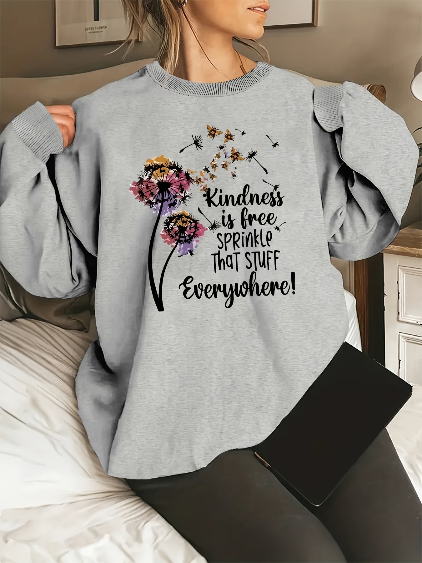 Kindness Is Free Sprinkle That Stuff Everywhere Women's Christian Pullover Sweatshirt claimedbygoddesigns