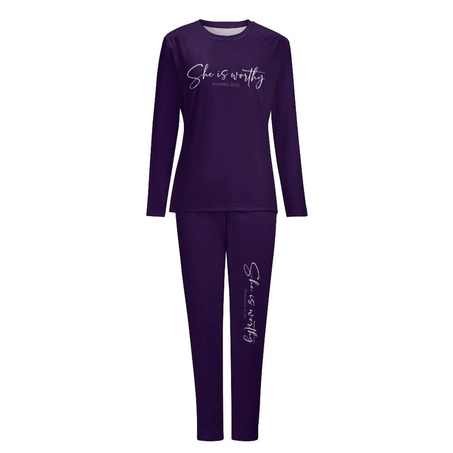 She Is Worthy Women's Christian Pajamas - ClaimedbyGodDesigns