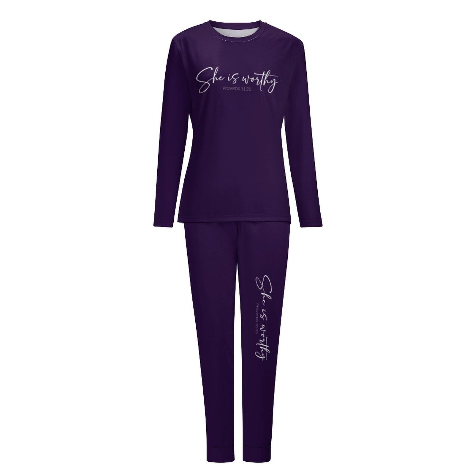 She Is Worthy Women's Christian Pajamas - ClaimedbyGodDesigns