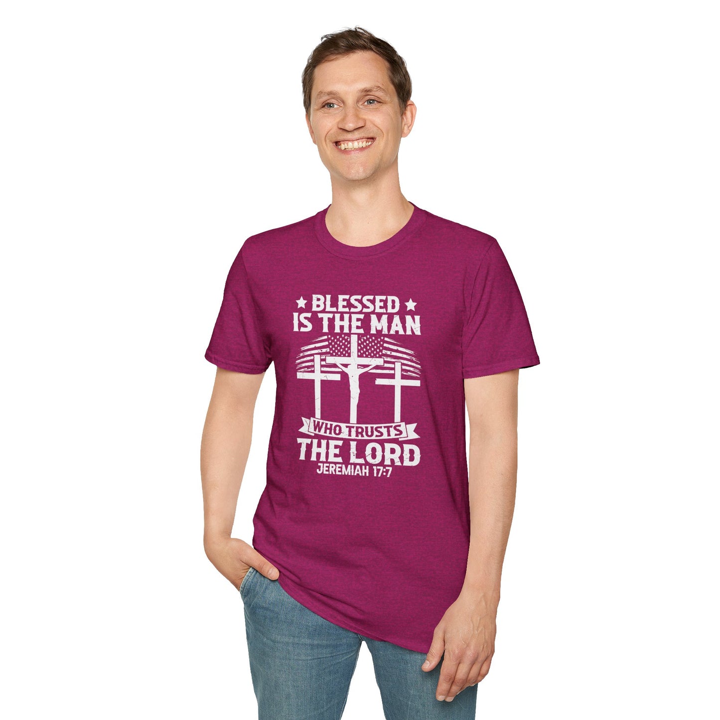 Blessed Is The Man Who Trusts In The Lord American Patriotic Christian Unisex T-shirt