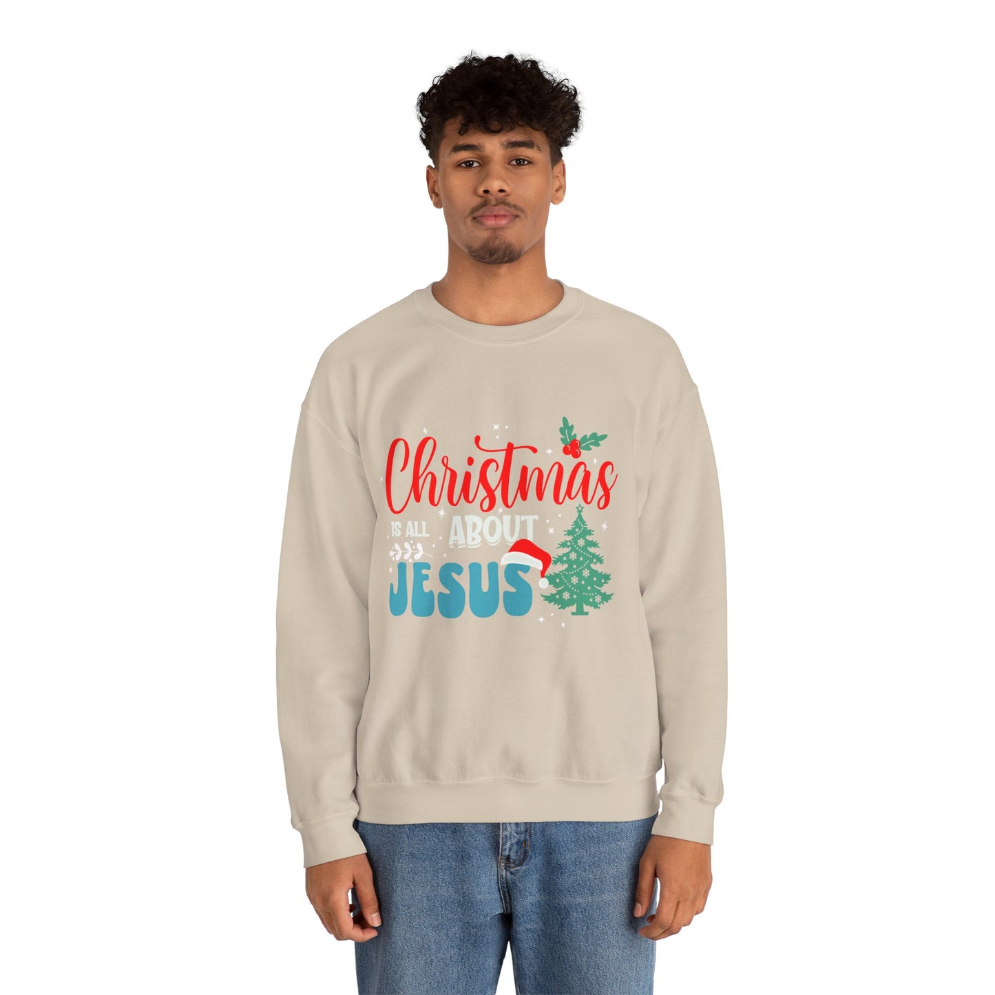 Christmas Is All About Jesus (Christmas Themed) Unisex Heavy Blend™ Crewneck Christian Sweatshirt