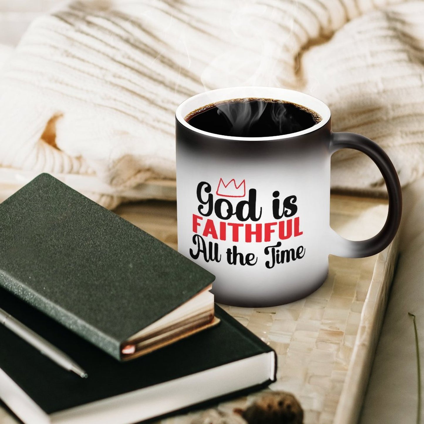 God Is Faithful All The Time Christian Color Changing Mug (Dual-sided )