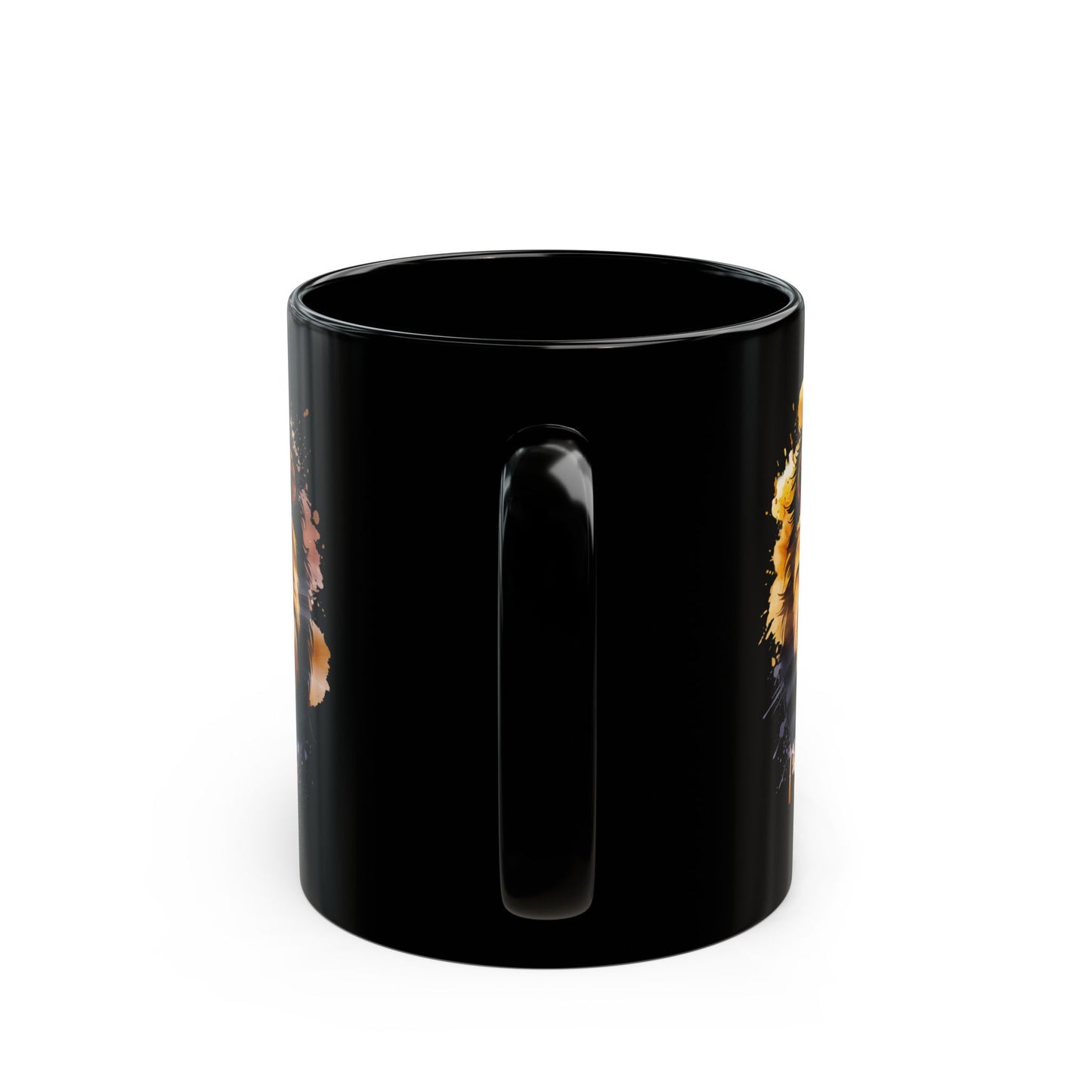 Fearless in Faith Lion Black Ceramic Mug - 11oz & 15oz - Inspirational Ceramic Coffee Cup