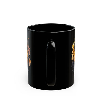 Fearless in Faith Lion Black Ceramic Mug - 11oz & 15oz - Inspirational Ceramic Coffee Cup