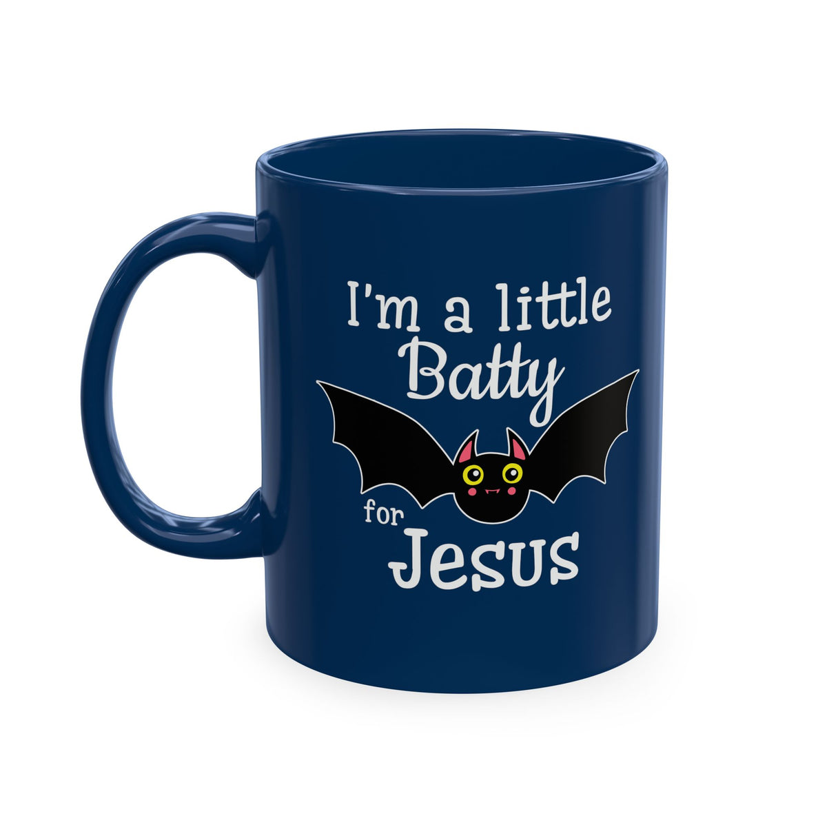 I'm a Little Batty for Jesus Mug – Christian Halloween Ceramic Coffee Cup